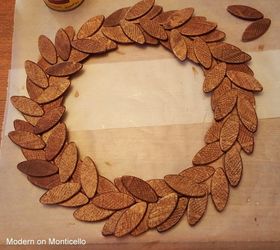 christmas wreath made from wood biscuits found in the tool department, christmas decorations, crafts, seasonal holiday decor, wreaths