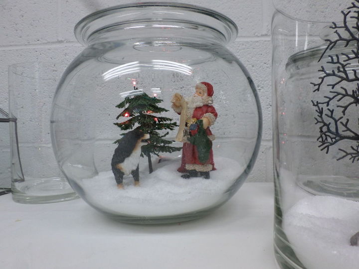 escena en tarro de navidad en miniatura