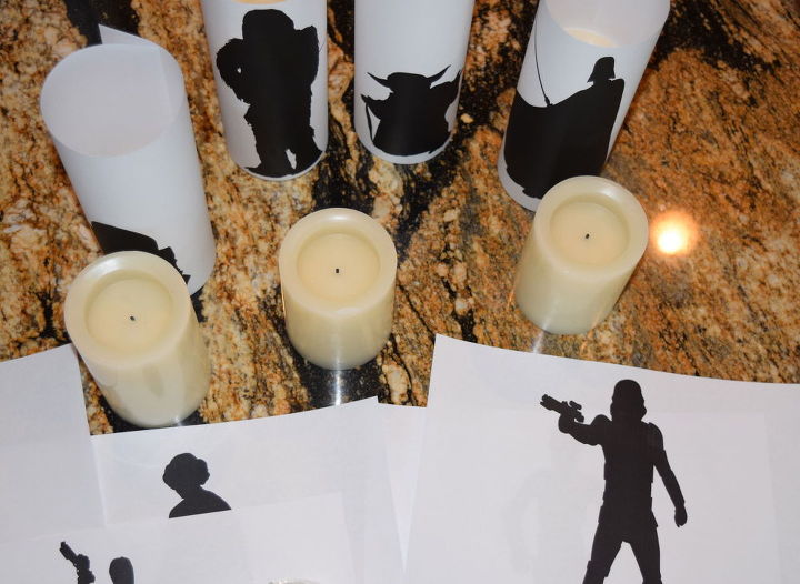 star wars silhouette flameless candles, crafts