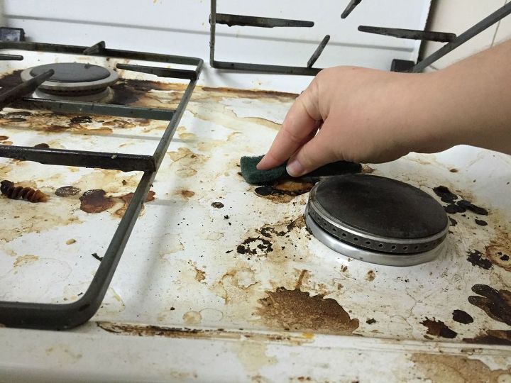 top ways to clean a dirty stovetop, appliances, cleaning tips, kitchen design
