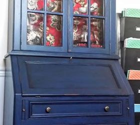 diy secretary makeover with napoleonic blue chalk paint glaze, chalk paint, decoupage, painted furniture