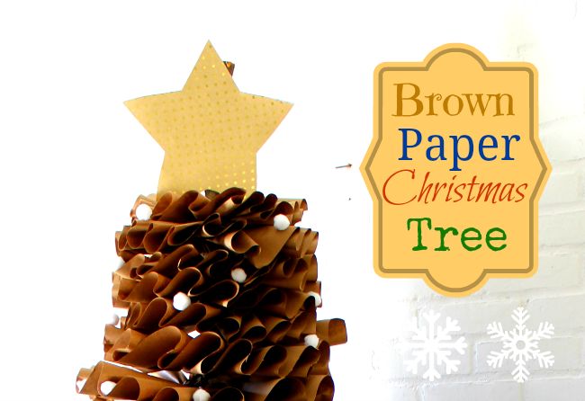 como hacer un arbol de navidad de papel de estraza de tamano natural