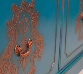 painted teal blue mirror furniture dresser, painted furniture
