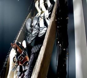 an old ladder gets retired to my closet as a ladder shoe rack, closet, organizing, repurposing upcycling, storage ideas