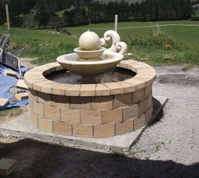how to make pond fountain, concrete masonry, gardening, how to, outdoor living, ponds water features
