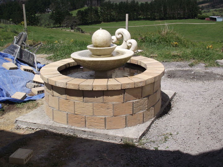 how to make pond fountain, concrete masonry, gardening, how to, outdoor living, ponds water features
