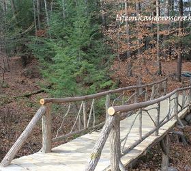 building an adirondack bridge, diy, landscape, outdoor living, woodworking projects