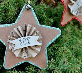 christmas ornaments craftsupcycled cardboard star, christmas decorations, crafts, decoupage, seasonal holiday decor