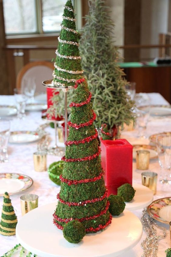 diy christmas tree tablescape, christmas decorations, seasonal holiday decor