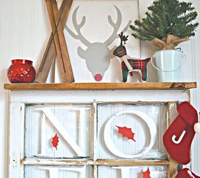 s 14 impossibly pretty christmas decorations using stencils, christmas decorations, seasonal holiday decor, Noel Window Shelf