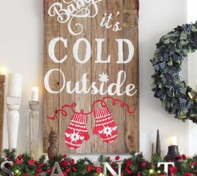 s 14 impossibly pretty christmas decorations using stencils, christmas decorations, seasonal holiday decor, Cozy Mantel Accent