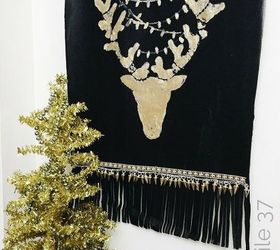 s 14 impossibly pretty christmas decorations using stencils, christmas decorations, seasonal holiday decor, Edgy Reindeer Tapestry