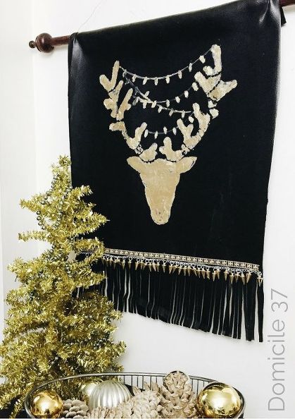 14 decoraciones navideas increblemente bonitas con plantillas, Tapiz de renos