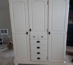 reclaimed pine cabinet into a cleaning station for master suite, chalk paint, organizing, painted furniture, storage ideas, woodworking projects
