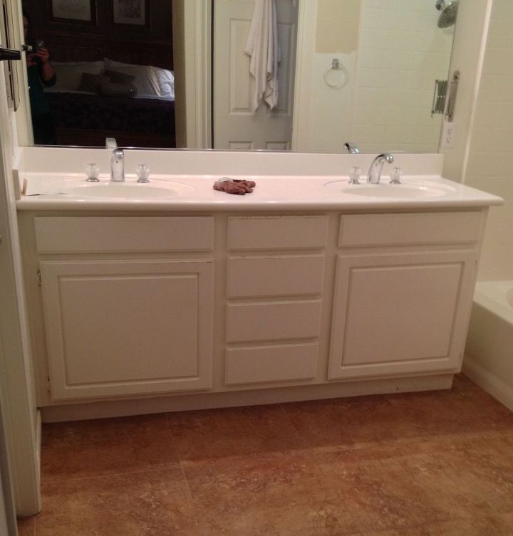 adding wood feet to a bathroom vanity, BEFORE