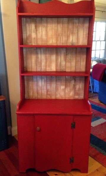 a merry red country cupboard, chalk paint, painted furniture, rustic furniture