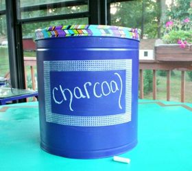 s 8 clever things to do with empty christmas tins, organizing, repurposing upcycling, seasonal holiday decor, storage ideas, Backyard Charcoal Bucket