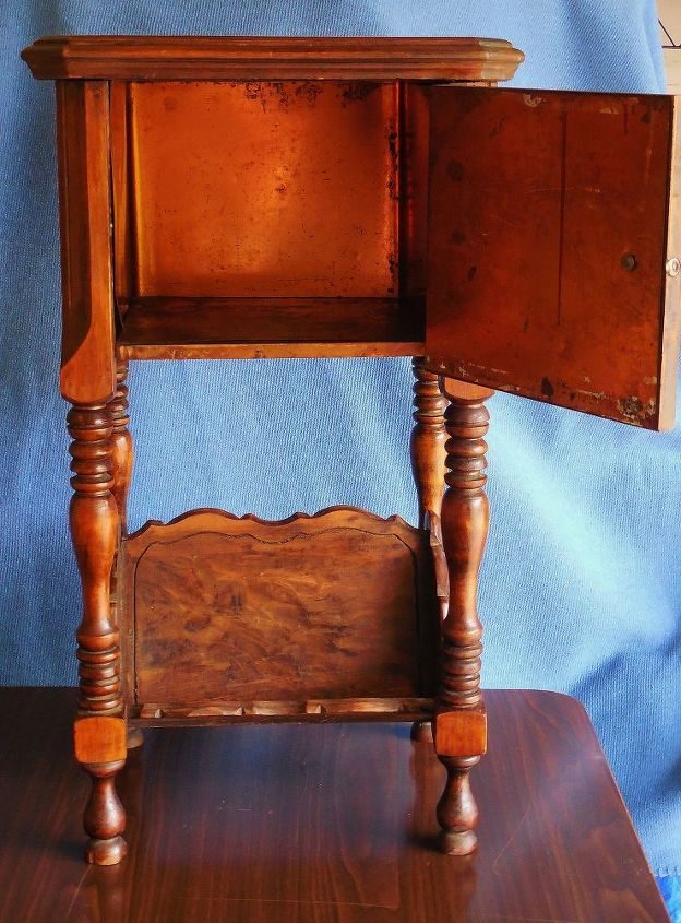 great grandfathers humidor smoke stand from early 1900 s, The wood is much darker then this shows I lightened the photo so that you could see the wood grain