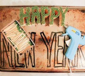 happy new year s matches sign ablaze, crafts, outdoor living, repurposing upcycling, seasonal holiday decor