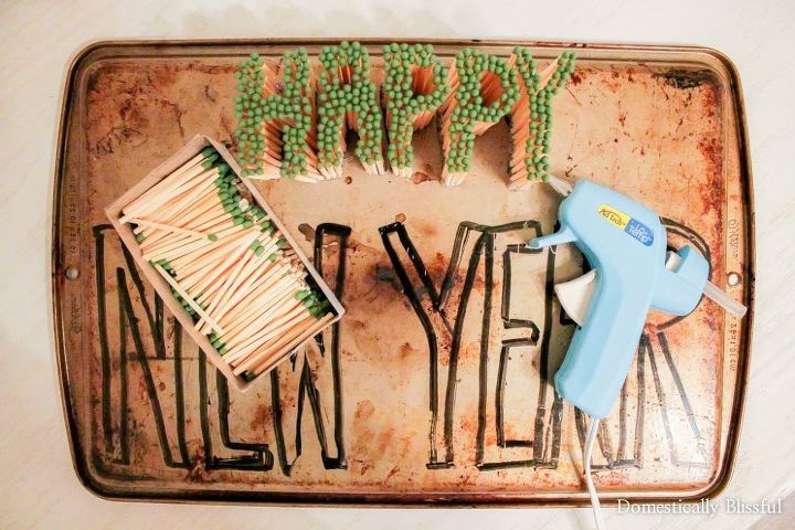 happy new year s matches sign ablaze, crafts, outdoor living, repurposing upcycling, seasonal holiday decor
