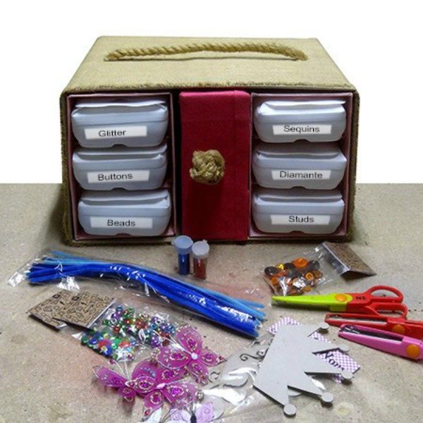 s 15 brilliant ways to reuse your empty cardboard boxes, home decor, repurposing upcycling, Add Milk Cartons for a Craft Caddy