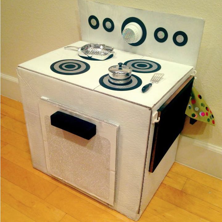s 15 brilliant ways to reuse your empty cardboard boxes, home decor, repurposing upcycling, Build It into a Play Kitchen