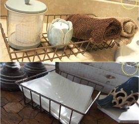 s here are 10 genius organizing ideas using dollar store bins baskets, organizing, storage ideas, Give them an industrial look for the bathroom