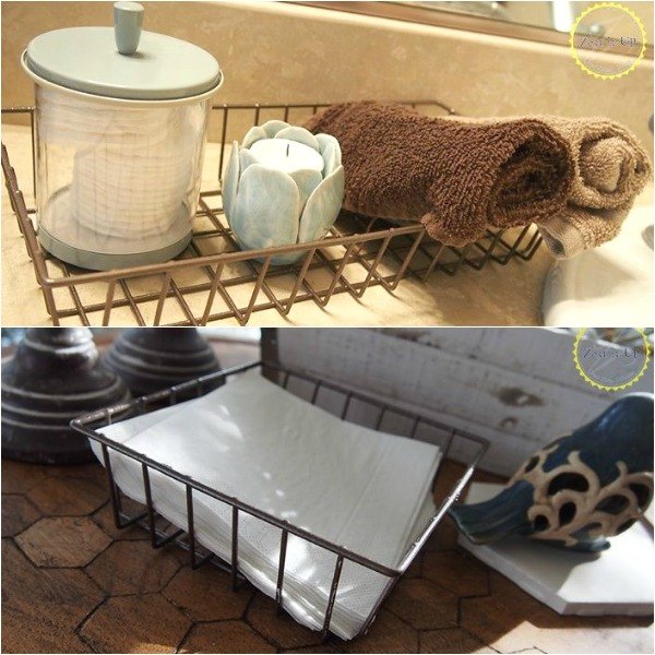 s here are 10 genius organizing ideas using dollar store bins baskets, organizing, storage ideas, Give them an industrial look for the bathroom