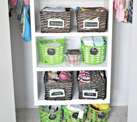 s here are 10 genius organizing ideas using dollar store bins baskets, organizing, storage ideas, Bring order to a toddler s bedroom closet