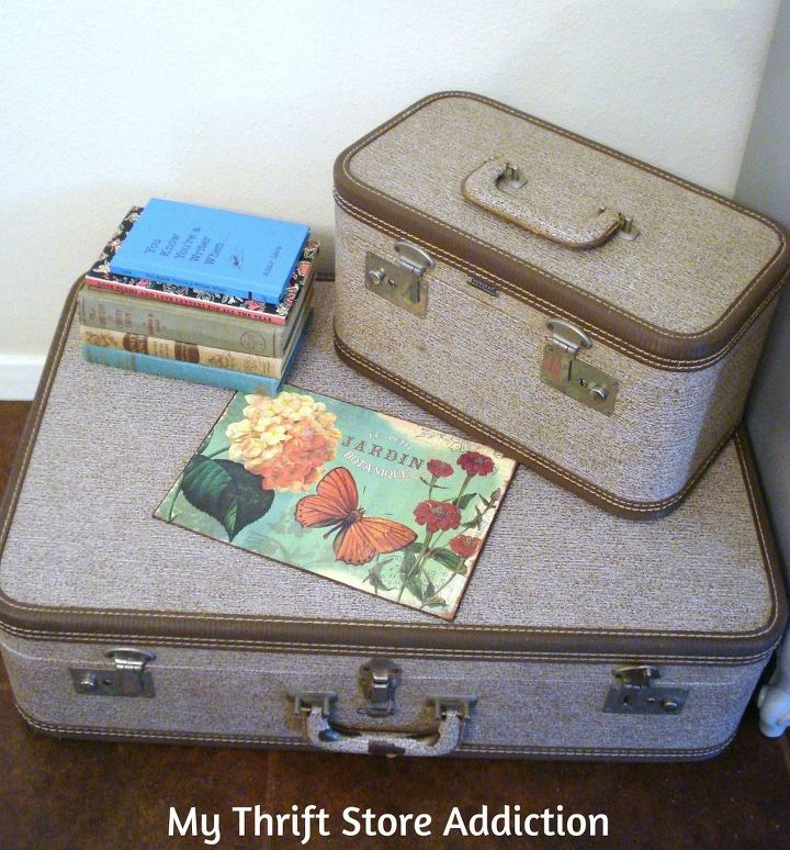 use vintage luggage as alternative storage declutter, organizing, repurposing upcycling, storage ideas