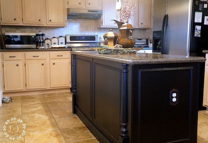 diy builder grade kitchen island upgrade, home maintenance repairs, kitchen design, kitchen island, painted furniture