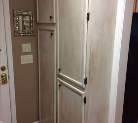 laundry pantry combination remodel, Broom closet and cabintry beside door
