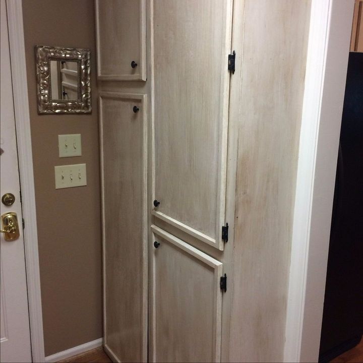 laundry pantry combination remodel, Broom closet and cabintry beside door
