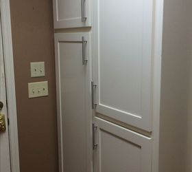 laundry pantry combination remodel, REFACED CABINTRY NEXT TO DOOR