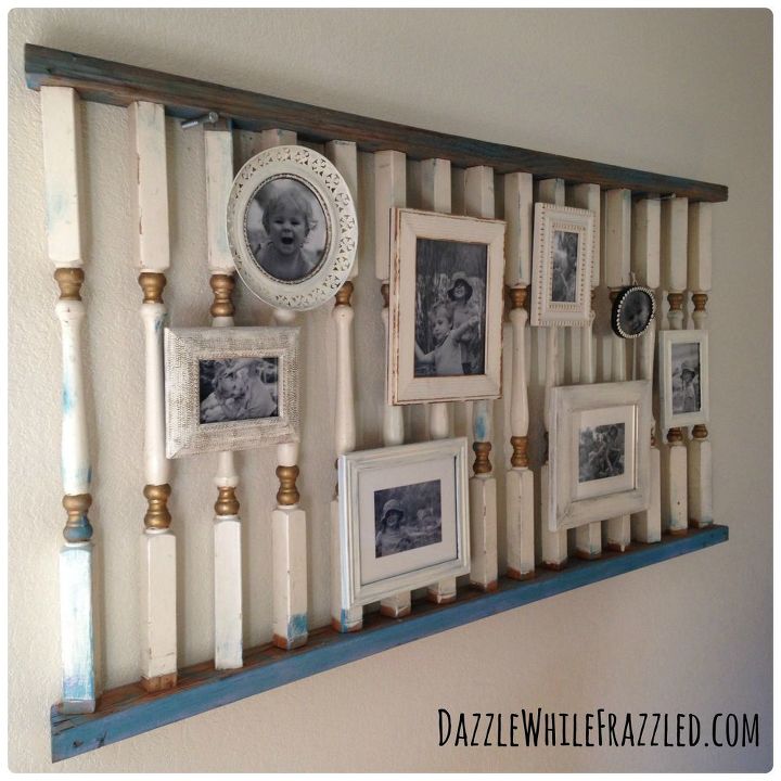 gallery wall from salvage yard to modern photo display, repurposing upcycling, wall decor