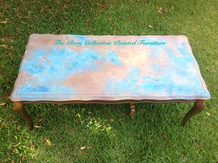 faux azul copper table top tutorial, how to, painted furniture