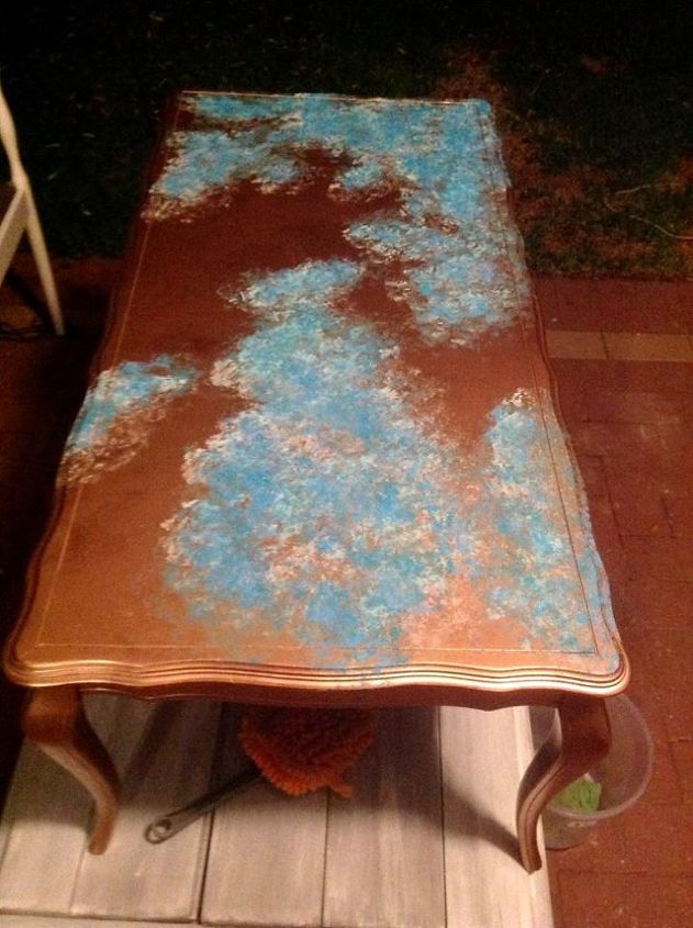 tutorial de la tapa de la mesa de cobre de imitacin azul