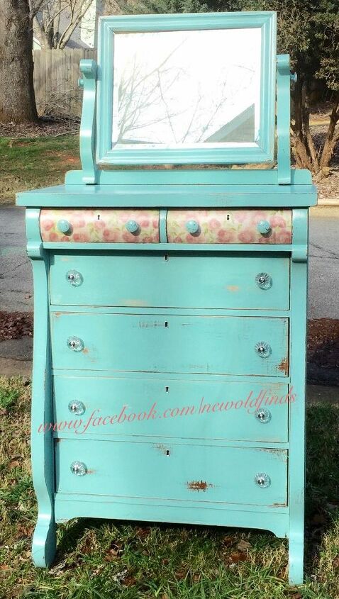 chest of drawers painted teal, painted furniture