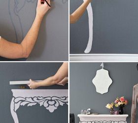 diy projects to make your rental home look more expensive, crafts, home decor, painting, shelving ideas, storage ideas, wall decor, Faux Entry Table With a Floating Shelf