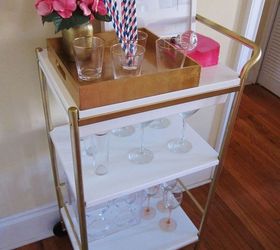 diy projects to make your rental home look more expensive, crafts, home decor, painting, shelving ideas, storage ideas, wall decor, Glam Beverage Cart