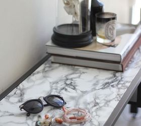 diy projects to make your rental home look more expensive, crafts, home decor, painting, shelving ideas, storage ideas, wall decor, Faux Marble Table