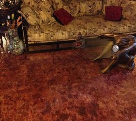 my burgundy brown paper bag floor, diy, flooring, repurposing upcycling