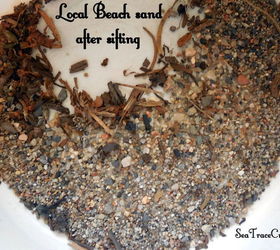 diy beach sand vases, Waste particles