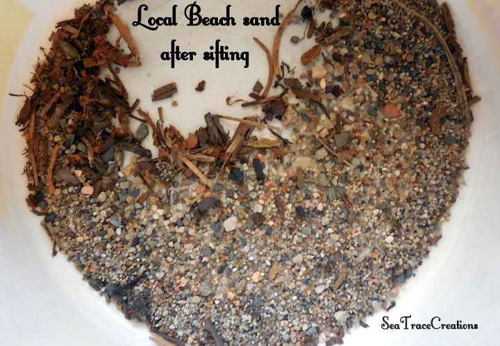 diy beach sand vases, Waste particles