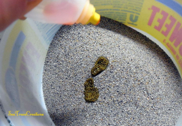 jarrones de arena de playa diy, A adir colorante alimentario