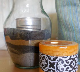 diy beach sand vases, Layers in Place