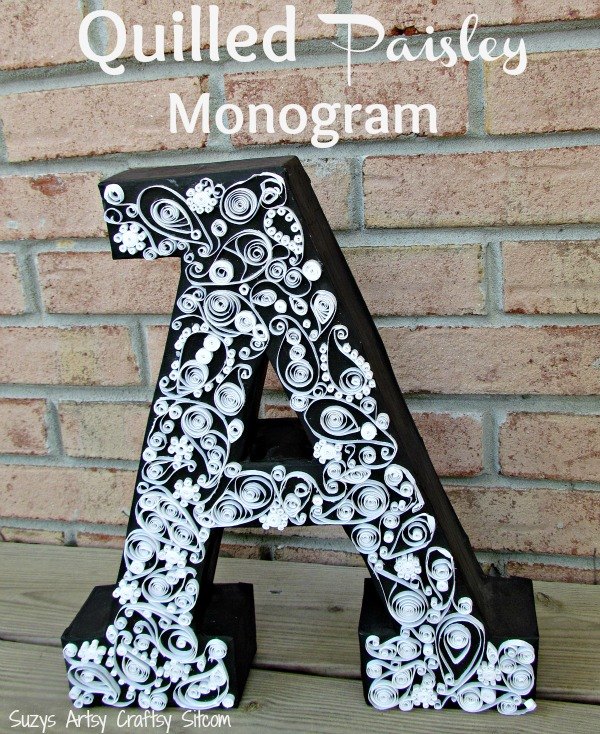 easy diy paisley quilled monogram cardboard box, crafts, home decor, how to, repurposing upcycling