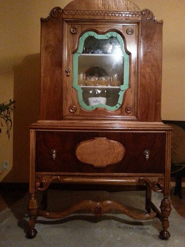 old to new sanding painted furniture china cabinet, painted furniture