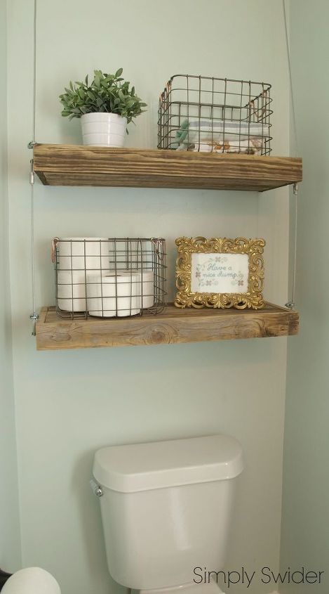 industrial bathroom makeover, bathroom ideas, shelving ideas, wall decor, woodworking projects