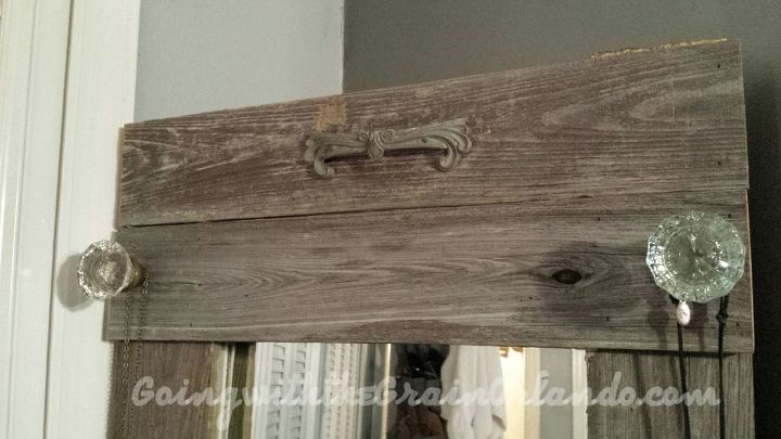 dollar store mirror get a rustic elegant makeover, repurposing upcycling, rustic furniture, Add your favorite embellishes